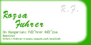 rozsa fuhrer business card